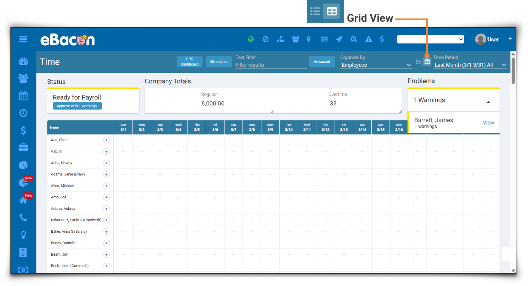 UI eBacon Grid View Drop Shadow
